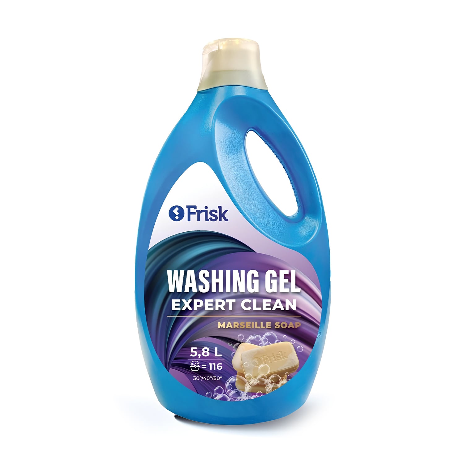 Гель для прання Frisk Expert Clean Marseille Soap, 116 циклів прання, 5.8 л